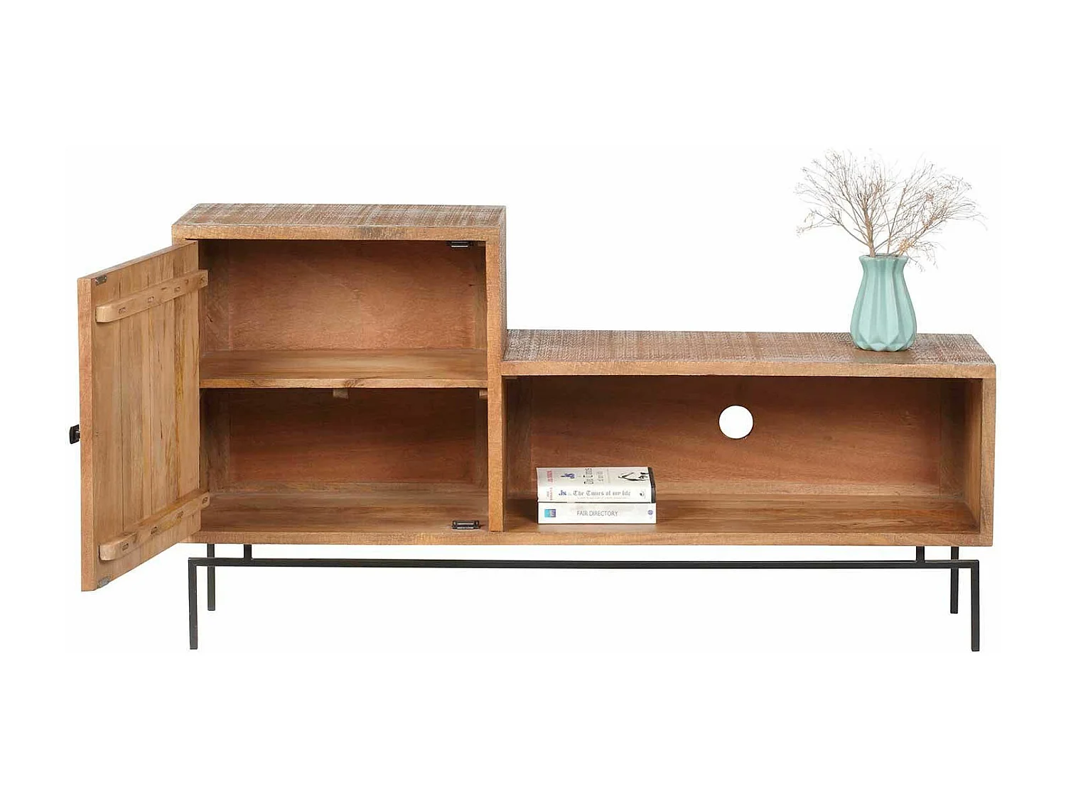 Meuble TV asymétrique 1 porte | Manguier Sculture