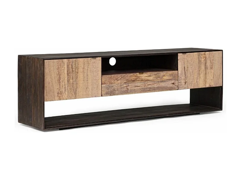 Meuble Tv design 2P bois bicolore | Manguier Kabir