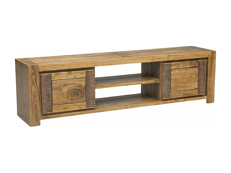 Meuble Tv bois strié 2P 2N | Acacia Verone
