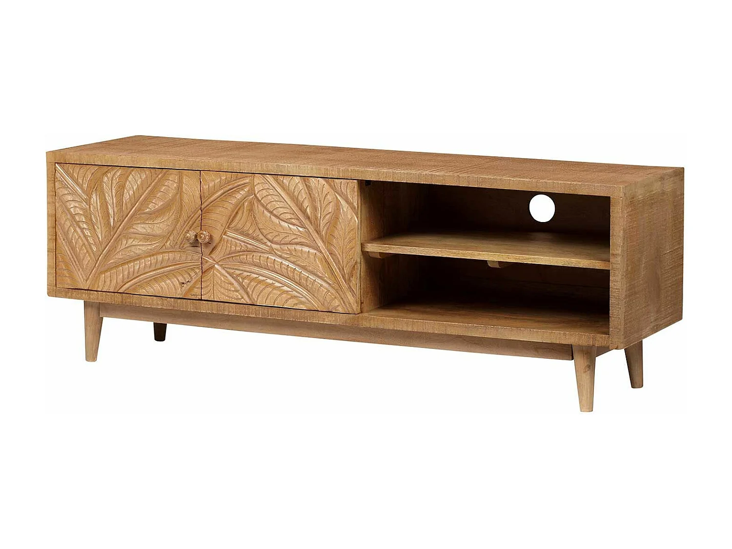 Meuble TV 2 portes 2 niches | Manguier Floria