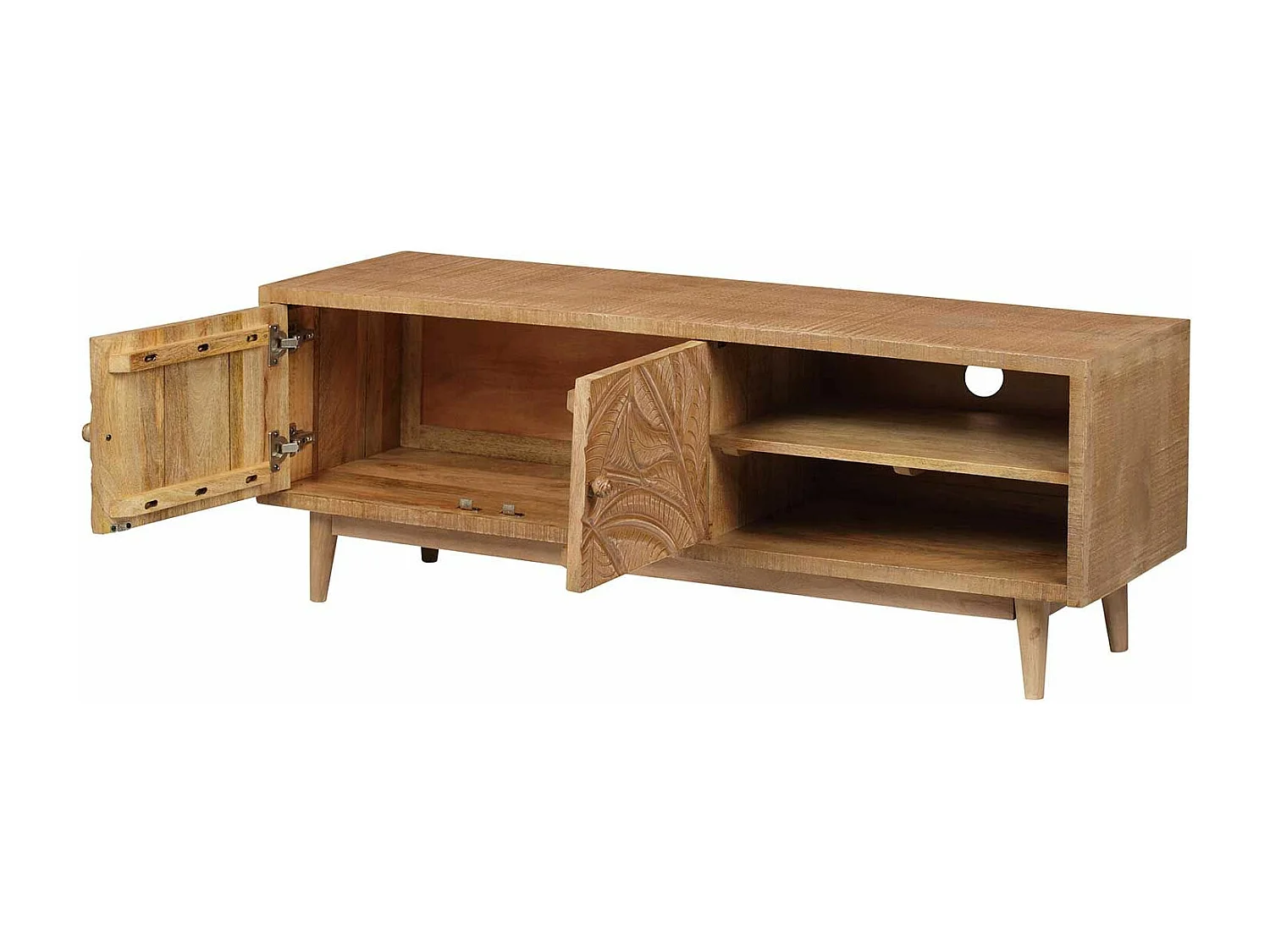 Meuble TV 2 portes 2 niches | Manguier Floria