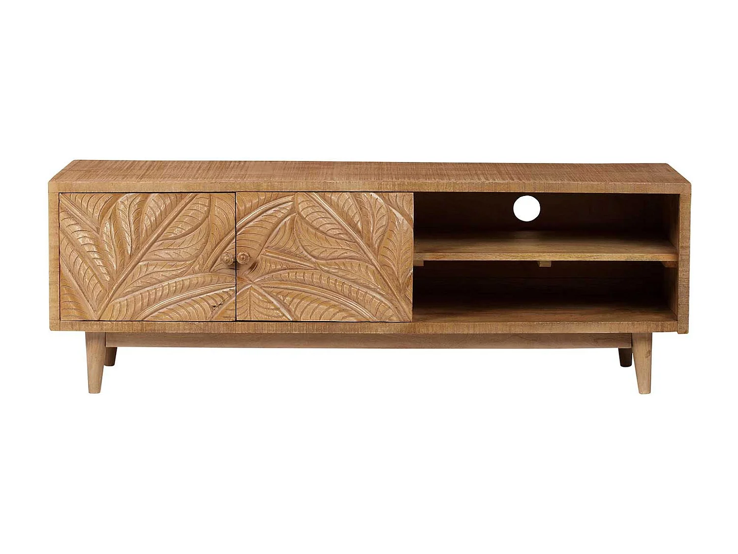 Meuble TV 2 portes 2 niches | Manguier Floria