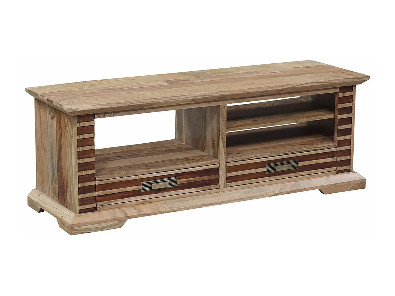 Meuble TV bois bicolore 2T 3N | Acacia Luxor