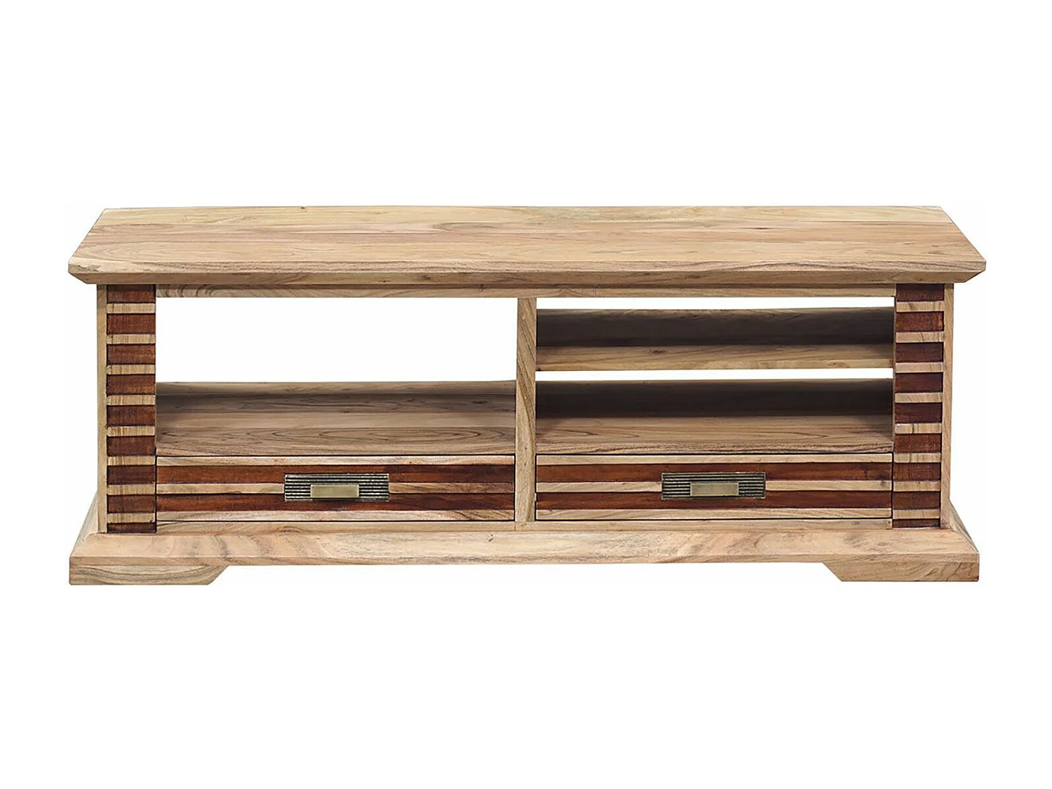 Meuble TV bois bicolore 2T 3N | Acacia Luxor