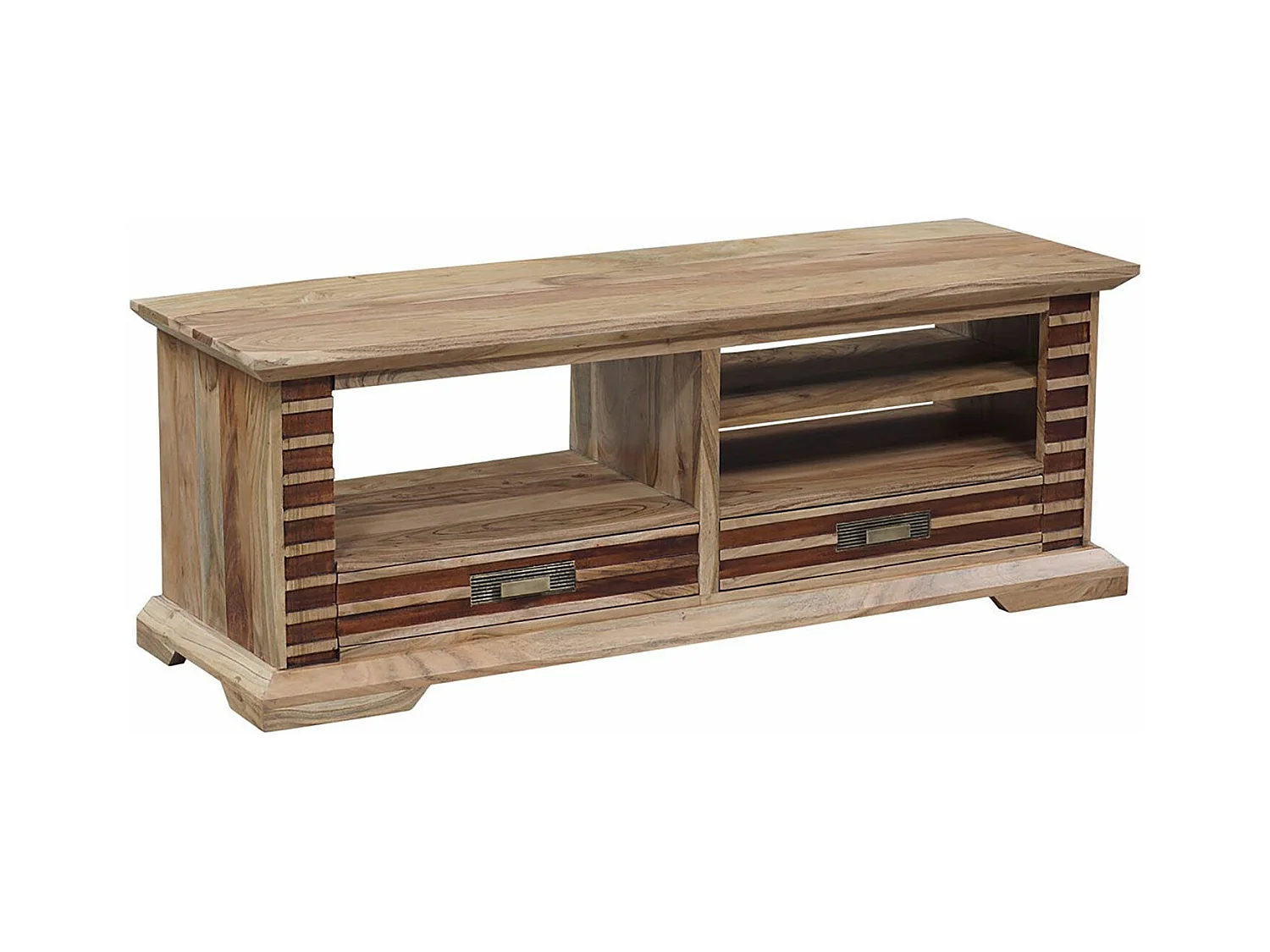 Meuble TV bois bicolore 2T 3N | Acacia Luxor