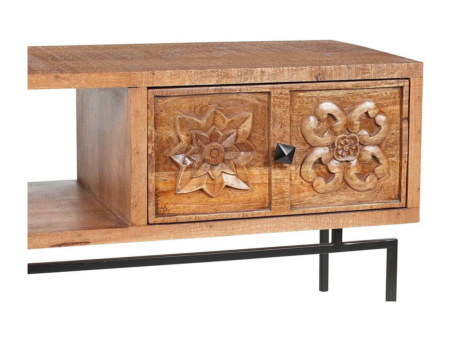 Meuble TV 2 tiroirs, 1 niche | Manguier Sculture