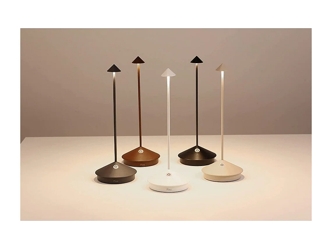 Pina Pro LED tafellamp Bladgoud oplaadbaar en dimbaar draadloos Zafferano