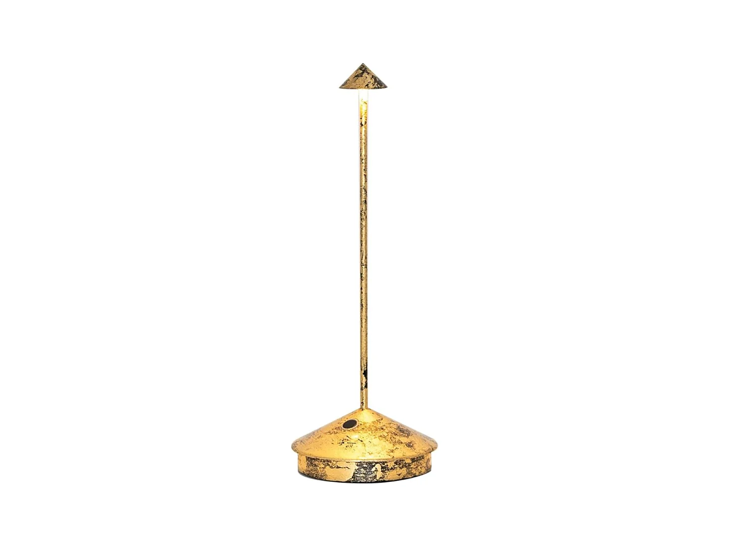 Lampe de table LED Pina Pro Noir Feuille d'Or Craquelè rechargeable et dimmable sans fil Zafferano 2200-2700-3000K