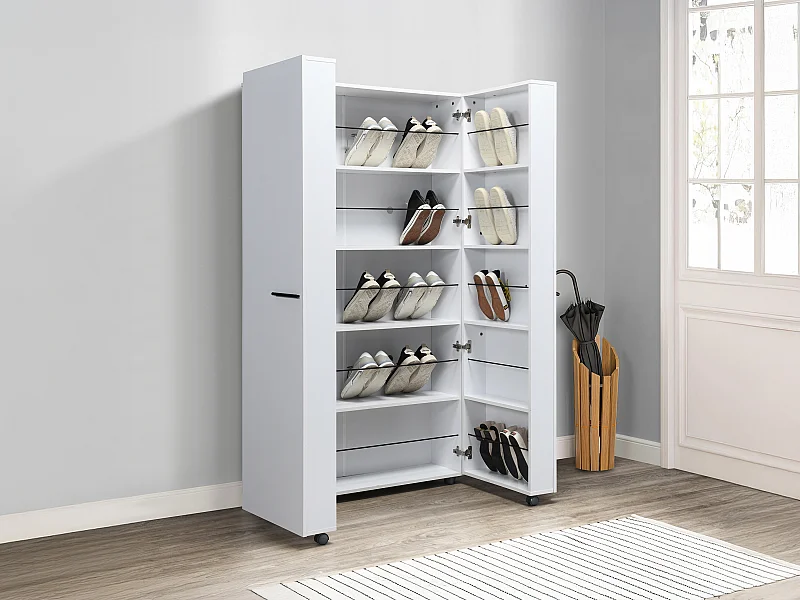 Mobile portascarpe con 2 ante Bianco - CARLYA