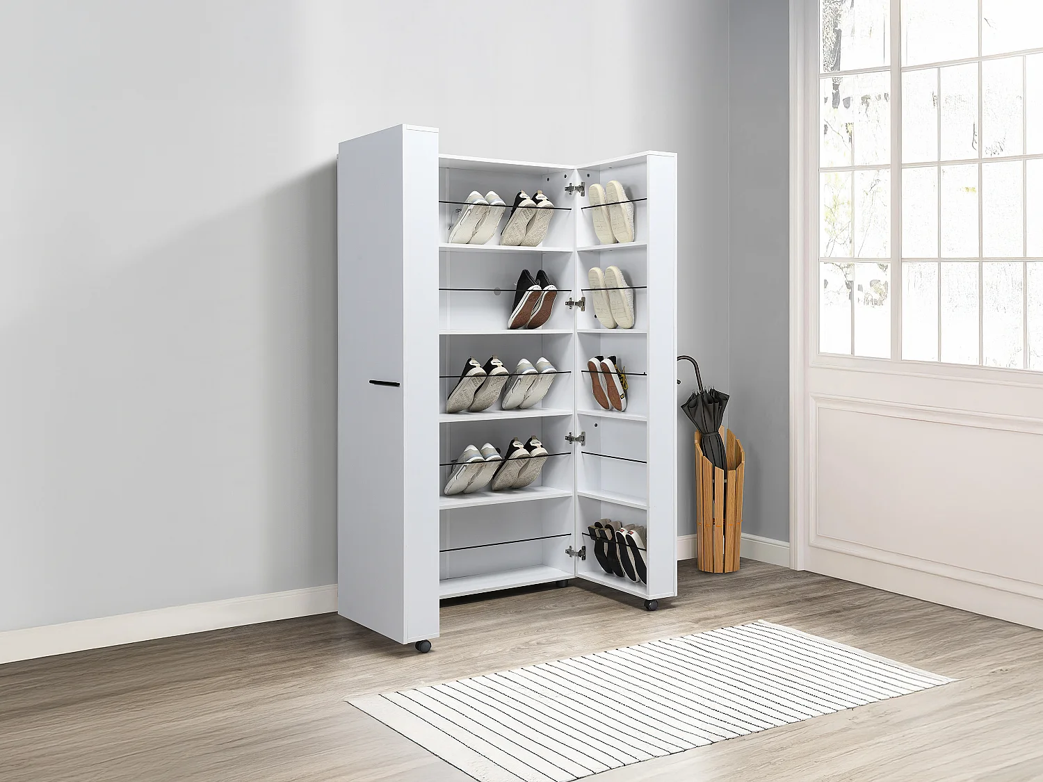 Schuhschrank mit 2 Türen - Weiß - CARLYA