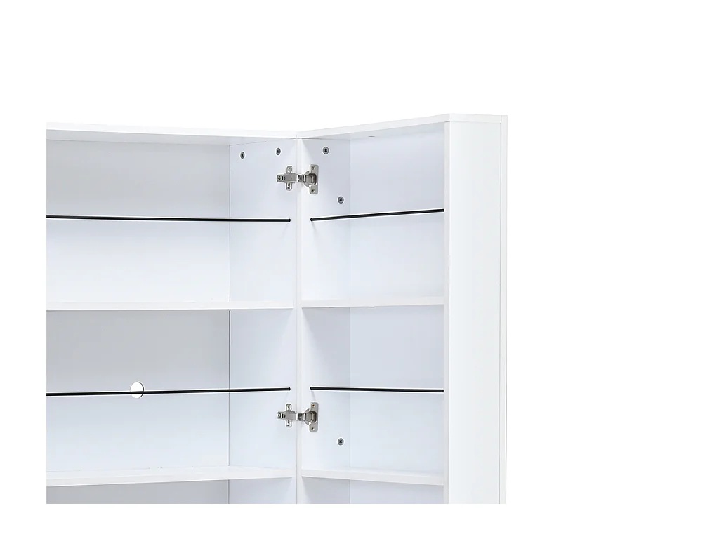 Mueble zapatero con 2 puertas - Blanco - CARLYA