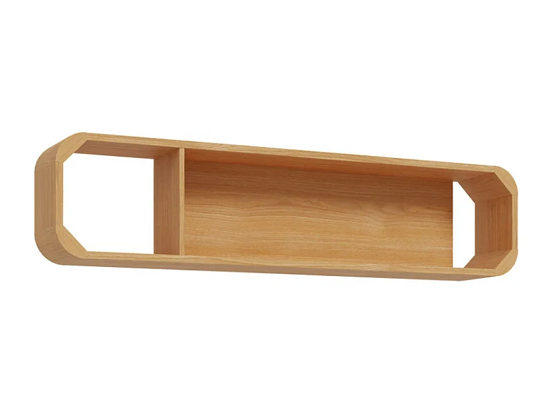 Étagère murale réversible L. 155 cm décor chêne angles arrondi - VIVIAN