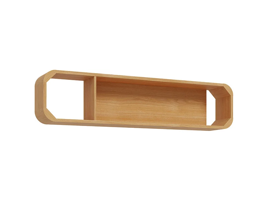 Étagère murale réversible L. 155 cm décor chêne angles arrondi - VIVIAN
