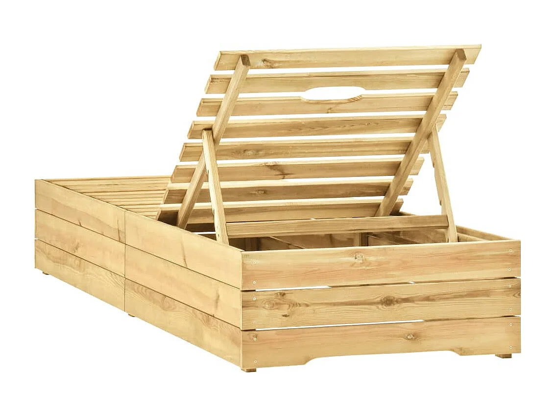 Tumbona tumbona para tomar el sol cama de jardín terraza muebles de exterior madera de pino impregnada de verde 02_0012711