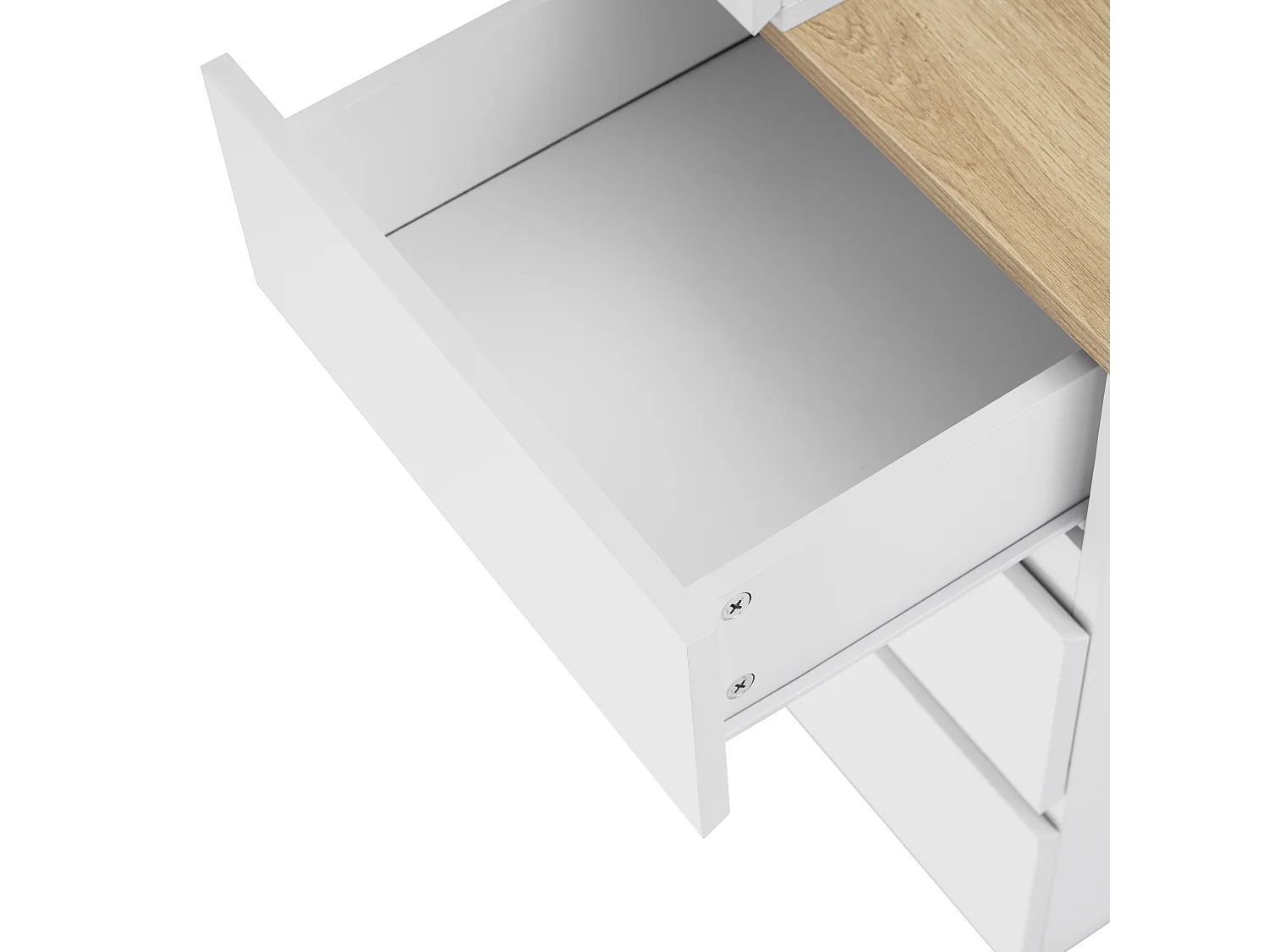 Coiffeuse moderne avec 5 tiroirs - en panneaux de particules - Blanc