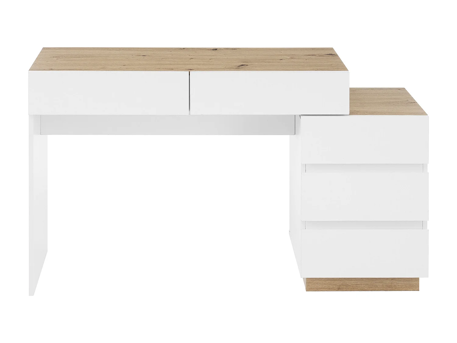 Coiffeuse moderne avec 5 tiroirs - en panneaux de particules - Blanc