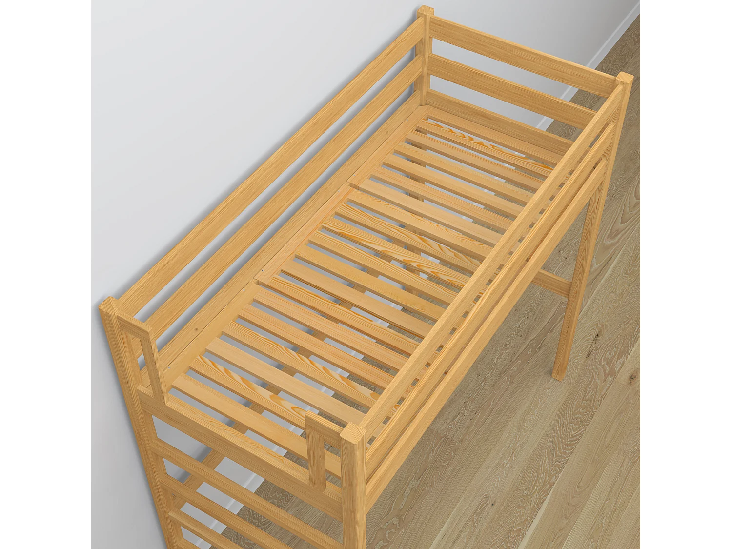 Lit mezzanine en bois N01 Pin Naturel 100x190