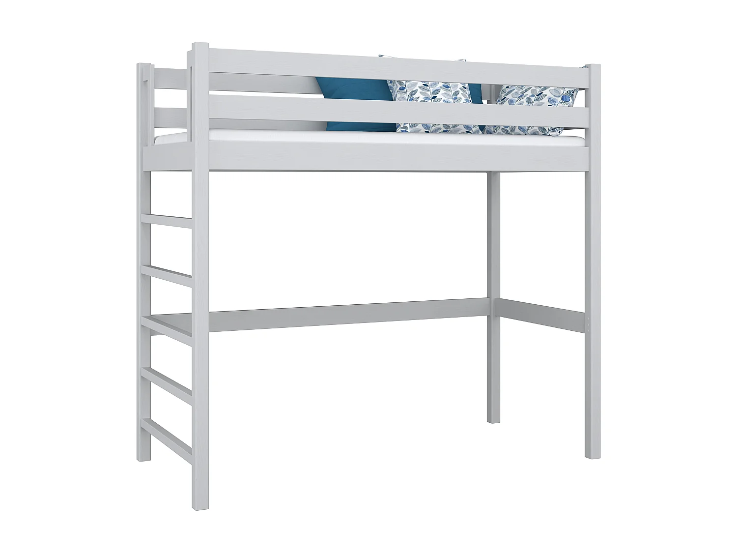 Lit mezzanine en bois N01 Gris 100x200