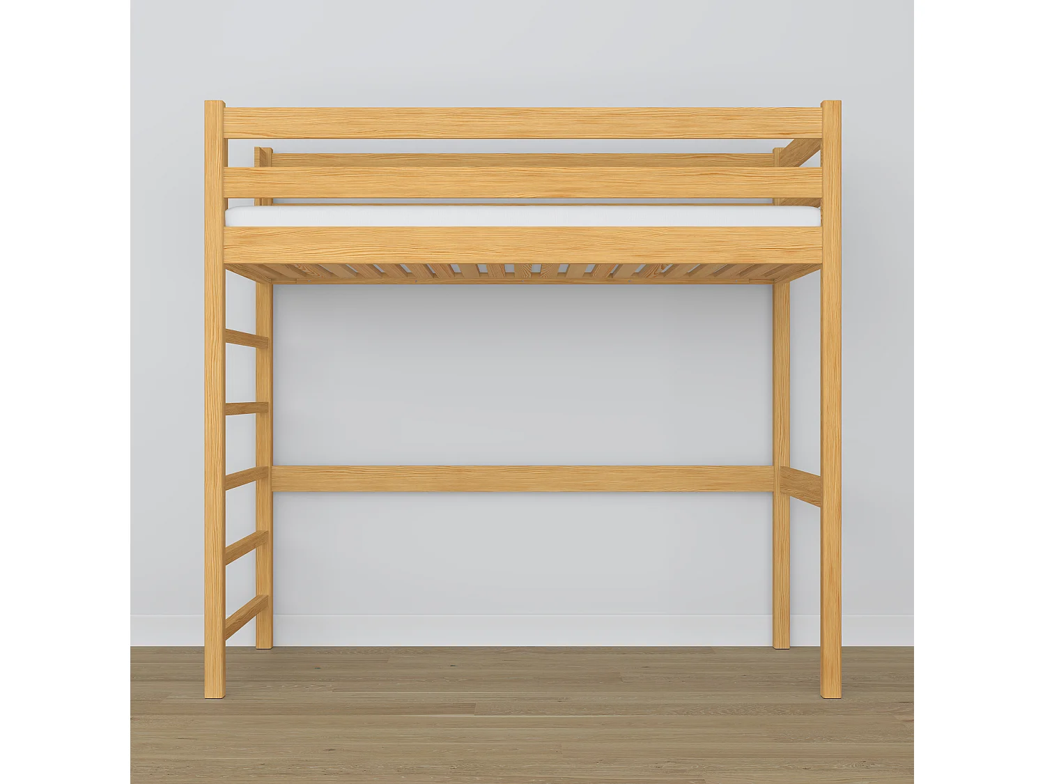 Lit mezzanine en bois N01 Pin Naturel 120x200