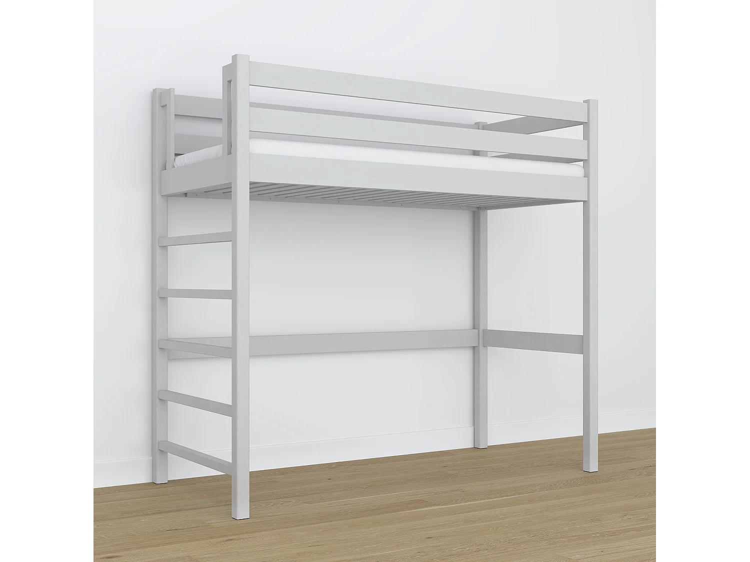 Lit mezzanine en bois N01 Gris 100x180