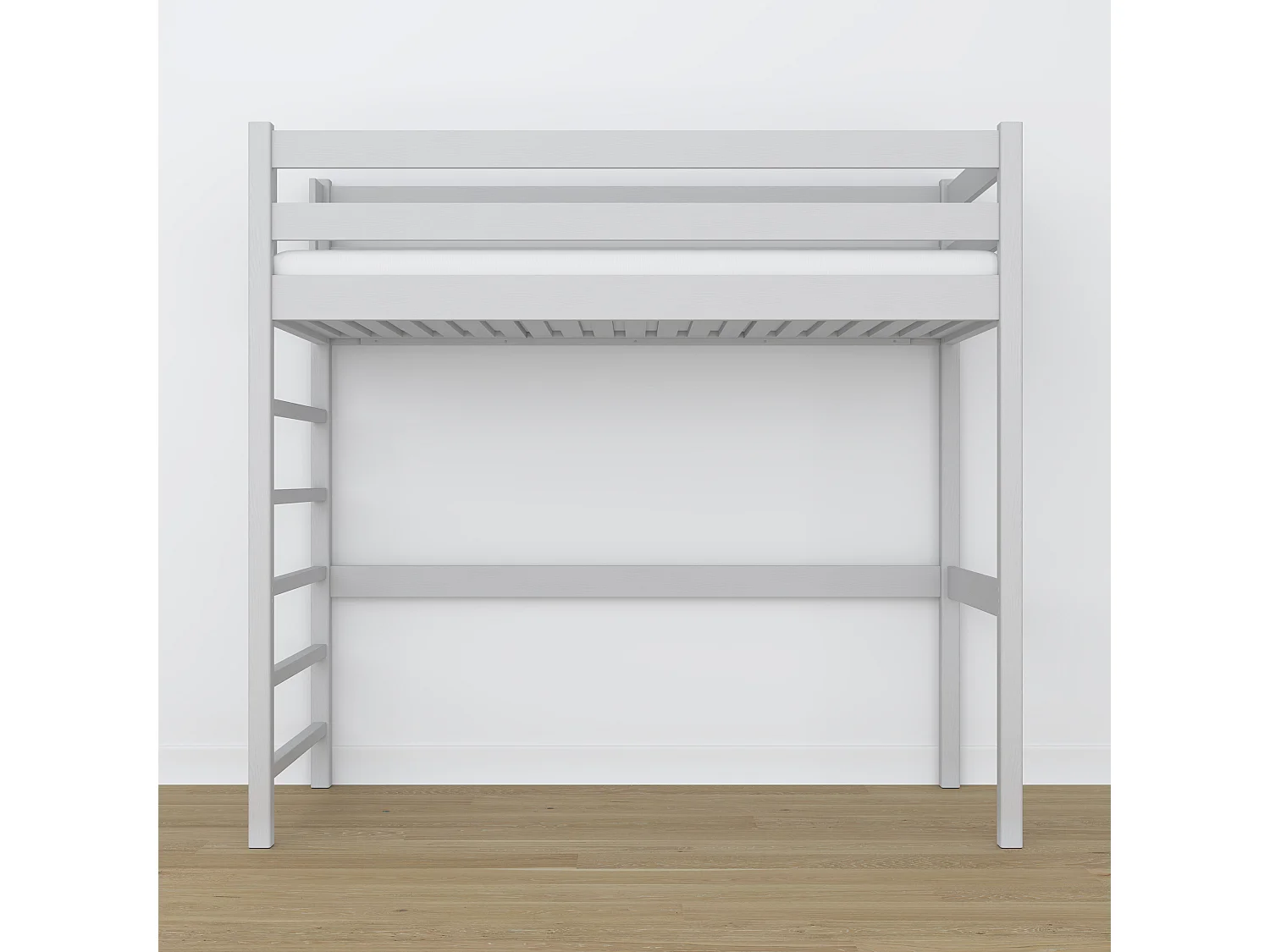 Lit mezzanine en bois N01 Gris 80x180