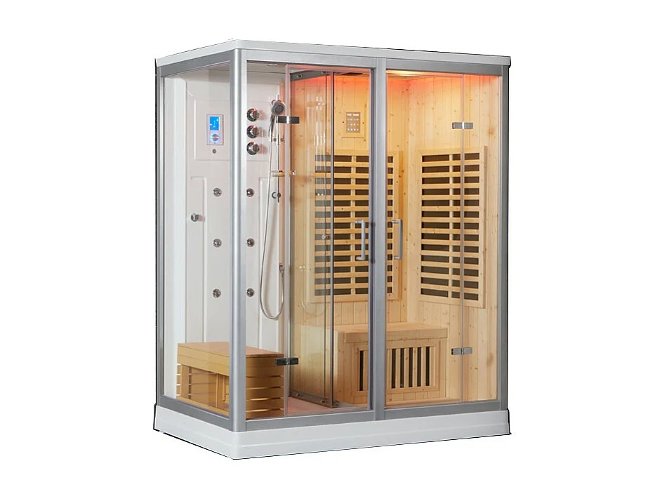 Combi Sauna Infrarouge Douche Hammam Boreal® IRH-180D - Droite