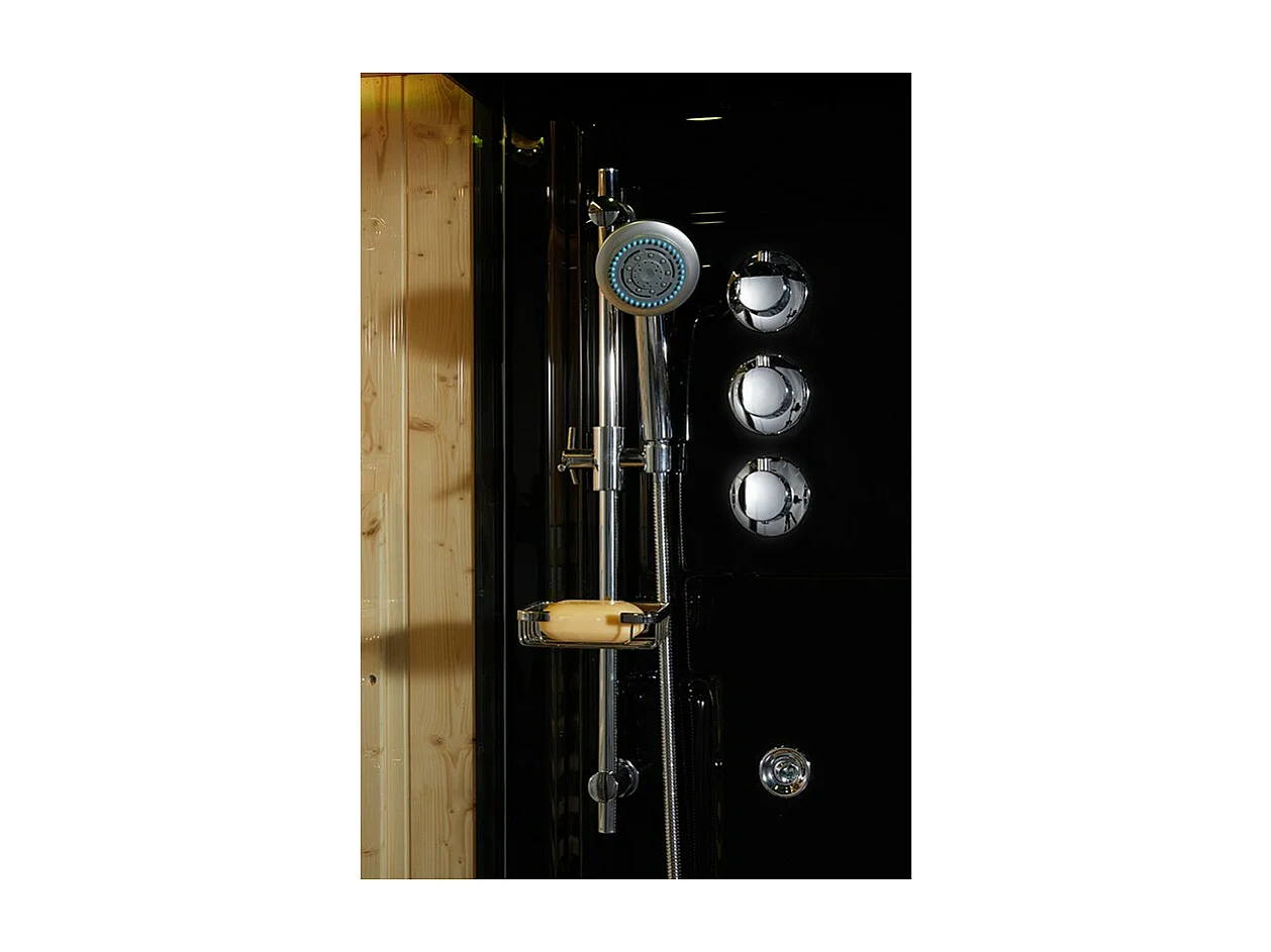 Combi Sauna Douche Hammam Boreal® SH180-D Black droite