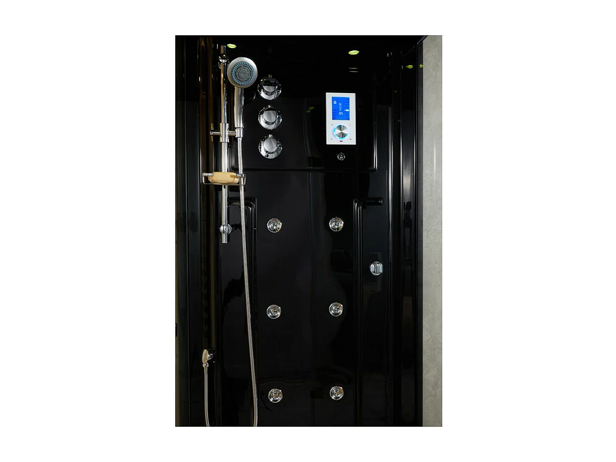 Combi Sauna Douche Hammam Boreal® SH180-D Black droite