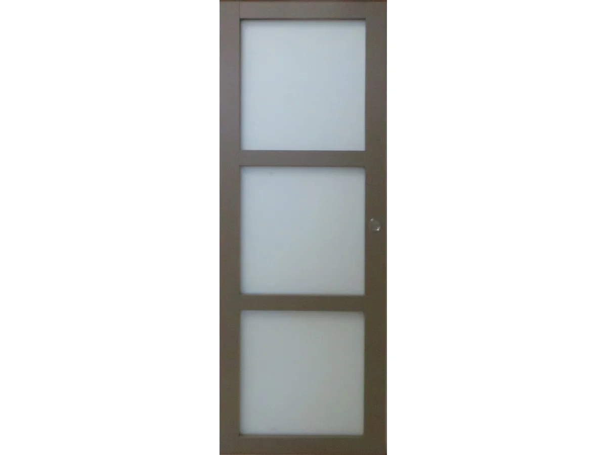 Bruine Schuifdeur Ral7006 Glas H204 x L83