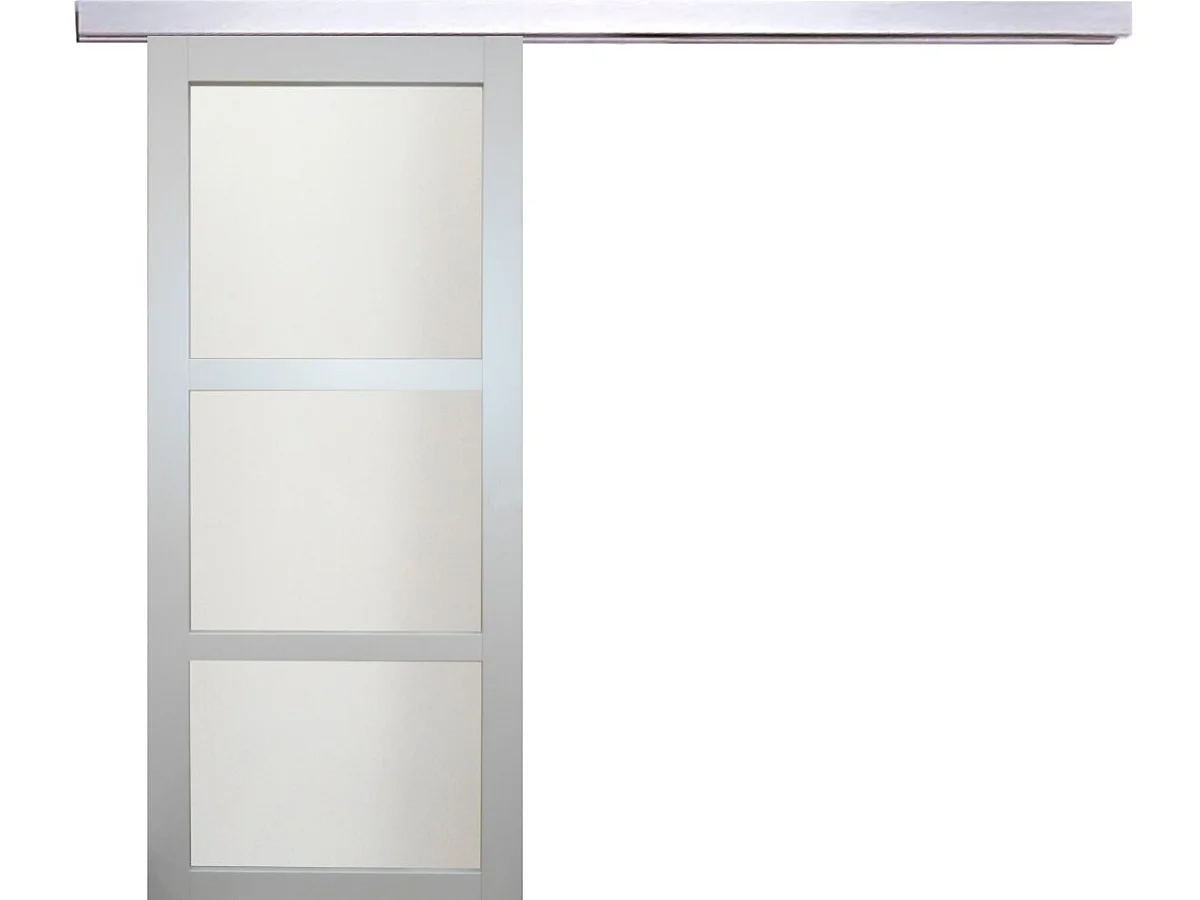 Anta scorrevole grigio chiaro Greyria' Larghezza 83 + binario alu