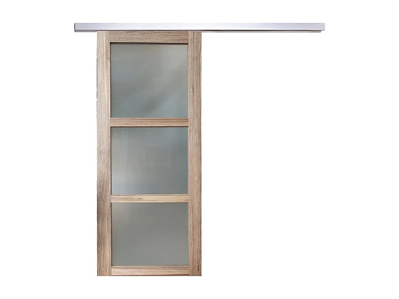 Porte Coulissante Frake Vitree H204 X L83 + Rail Alu Gd Menuiseries