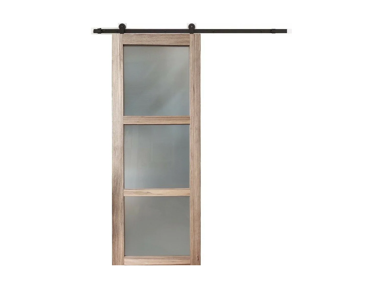 Porte Coulissante Frake Vitree H204 X L73 + Rail A Roulette Gd Menuiseries