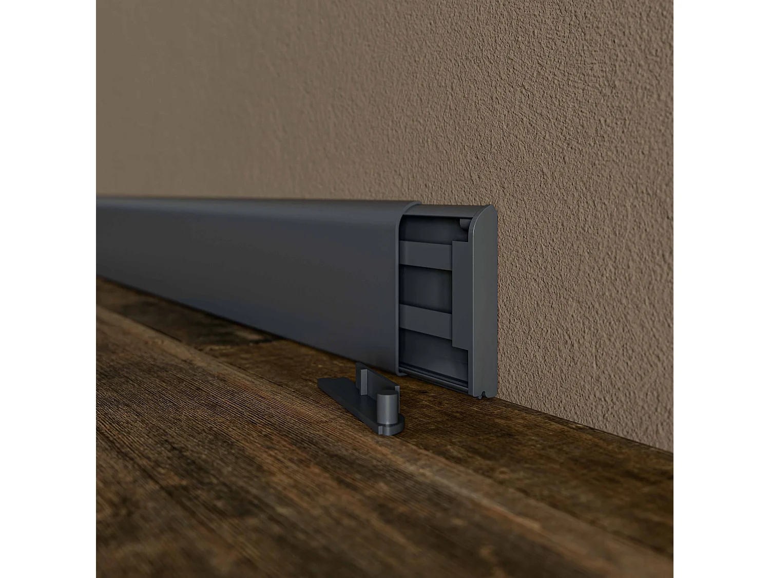 Paire d'Embouts Plinthe Passe-Câble PVC 80 mm - Anthracite