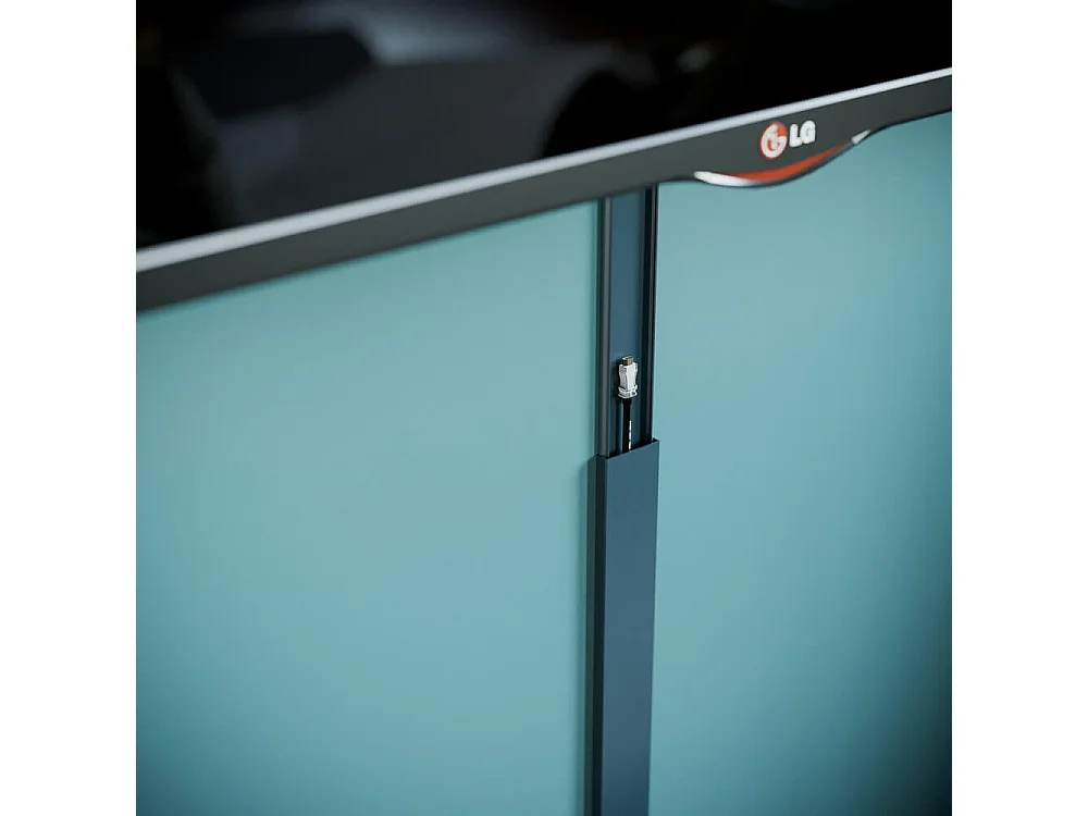 Goulotte TV Cache-Câble Carrée PVC - L. 2 m - Anthracite