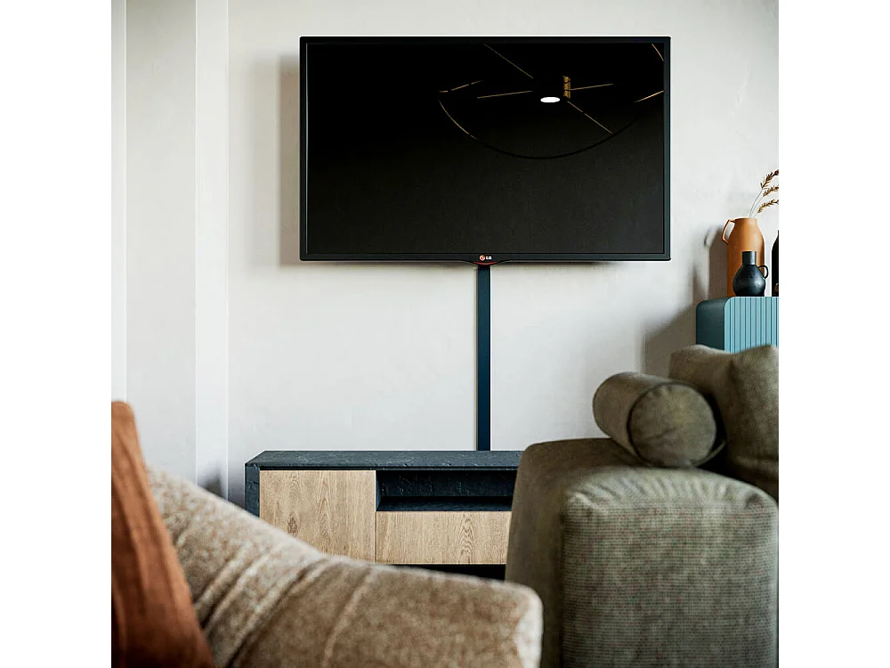 Goulotte TV Cache-Câble Carrée PVC - L. 2 m - Anthracite