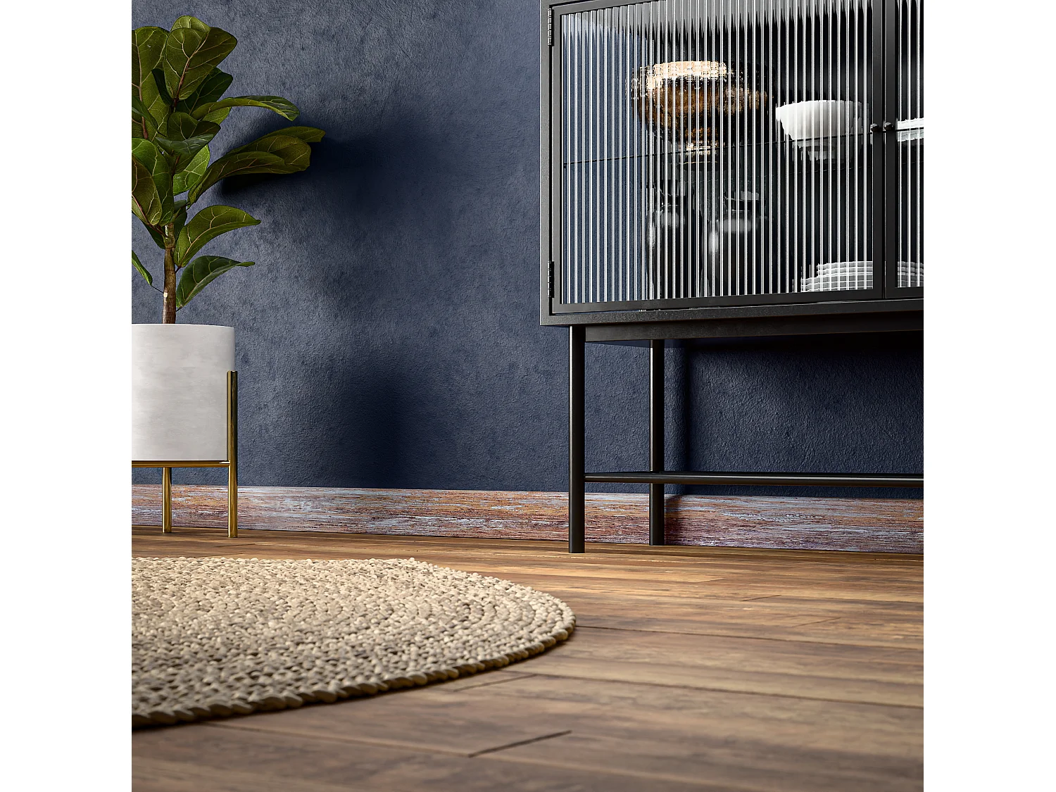 Plinthe Passe-Câble PVC 80 mm - Planche Vieillie - 1 m, À l'unité