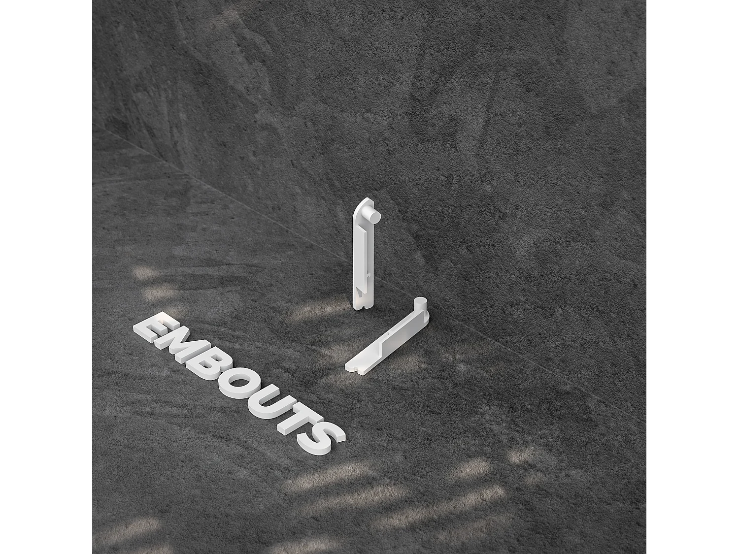 Paire d'Embouts Plinthe Passe-Câble PVC 80 mm - Blanc