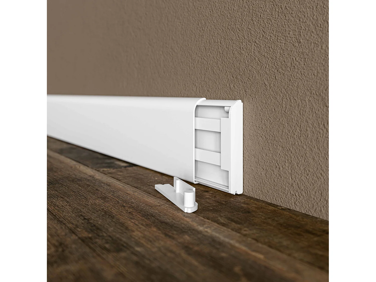 Paire d'Embouts Plinthe Passe-Câble PVC 80 mm - Blanc