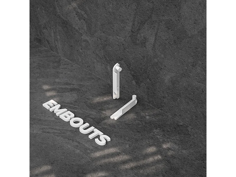 Paire d'Embouts Plinthe Passe-Câble PVC 80 mm - Blanc