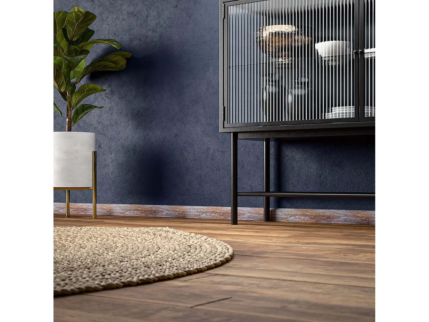 Plinthe Passe-Câble PVC 50 mm - Planche Vieillie - 1 m, À l'unité