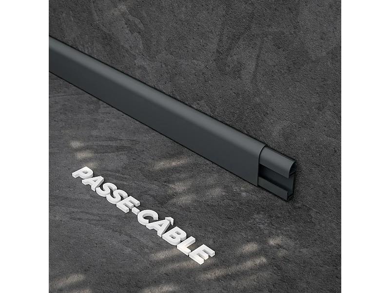 Plinthe Passe-Câble PVC 50 mm - Anthracite - 1 m, À l'unité