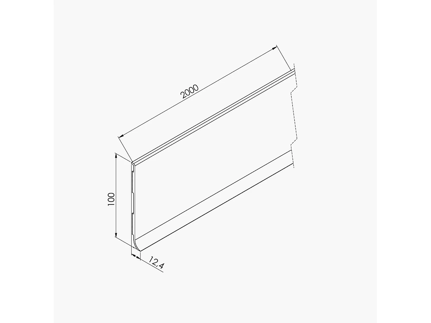 Plinthe à Lèvre PVC - Blanc - 2 m, À l'unité