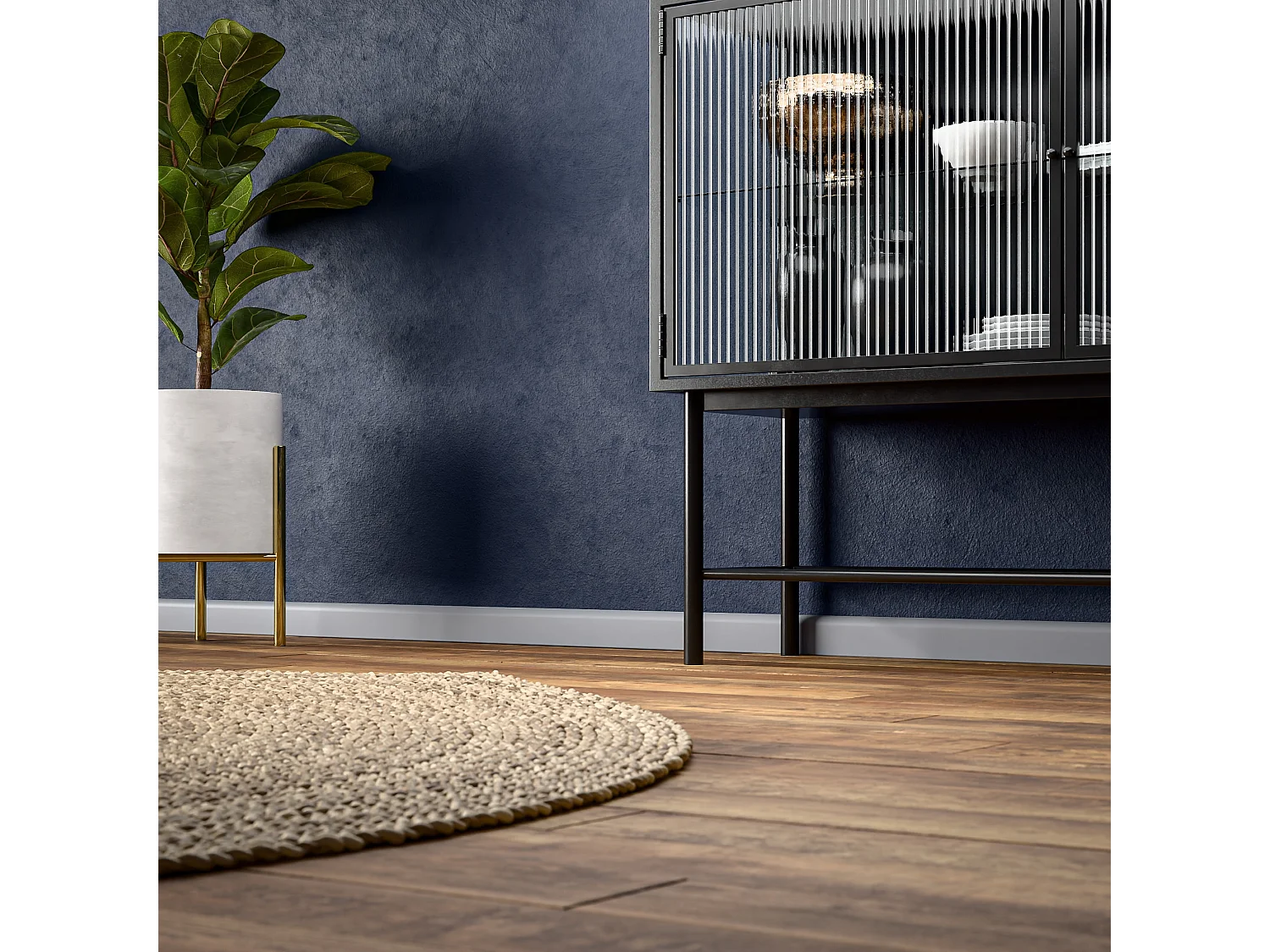 Plinthe Passe-Câble PVC 50 mm - Gris - 1 m