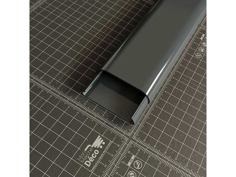 Goulotte TV Cache-Câble Arrondie PVC - L. 2 m - Anthracite