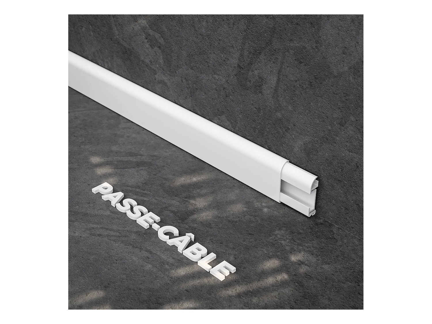 Plinthe Passe-Câble PVC 50 mm - Blanc - 1 m, À l'unité