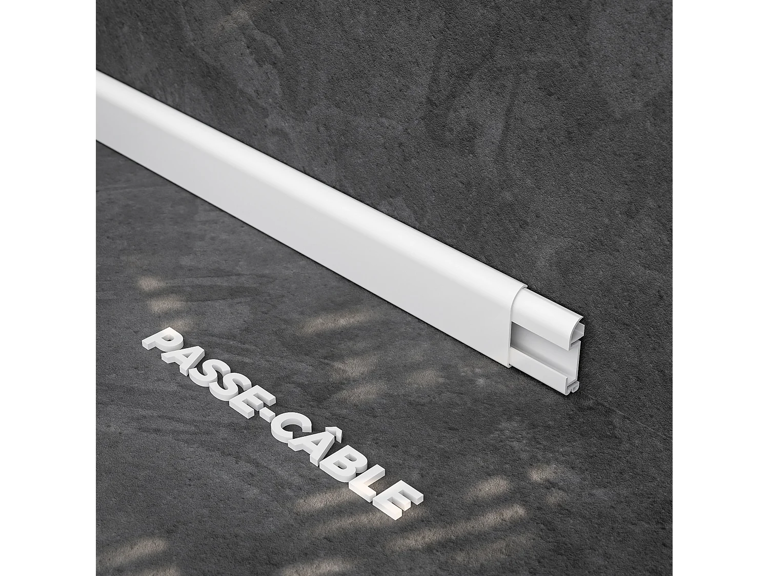 Plinthe Passe-Câble PVC 50 mm - Blanc - 1 m, À l'unité