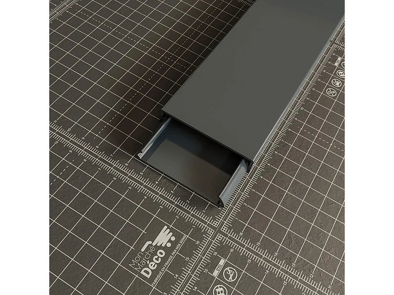 Goulotte TV Cache-Câble Adhésive Carrée PVC - L. 1,20 m - Anthracite