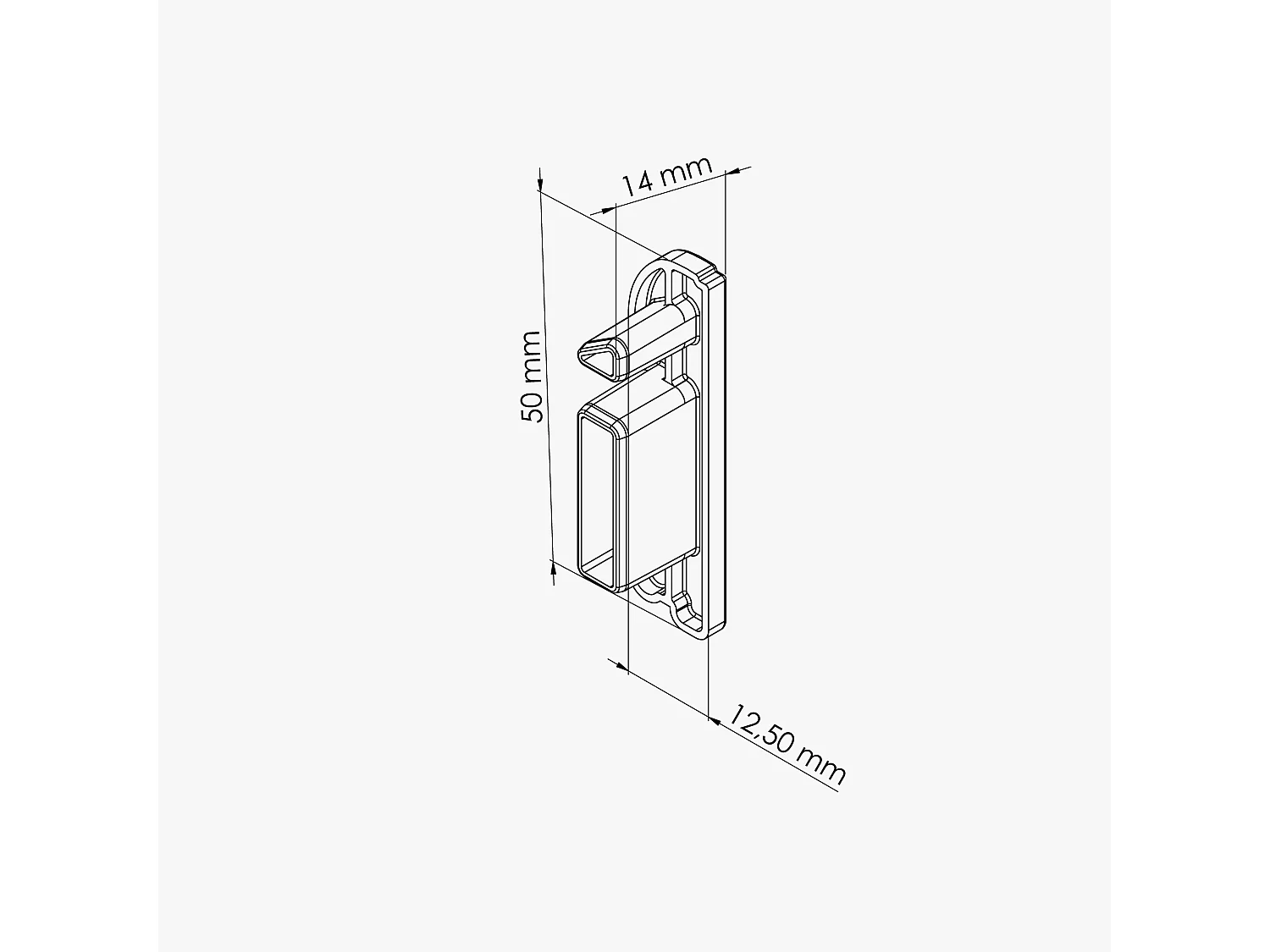 Paire d'Embouts Plinthe Passe-Câble PVC 50 mm - Blanc