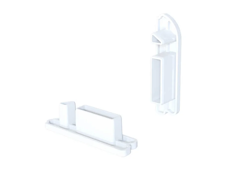Paire d'Embouts Plinthe Passe-Câble PVC 50 mm - Blanc