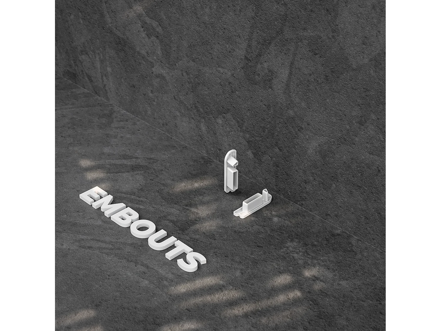 Paire d'Embouts Plinthe Passe-Câble PVC 50 mm - Blanc